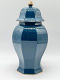 Blue/Maroon Ceramic Tinaja for Orishas - Tinaja de cerámica Azul/Granate para Orishas