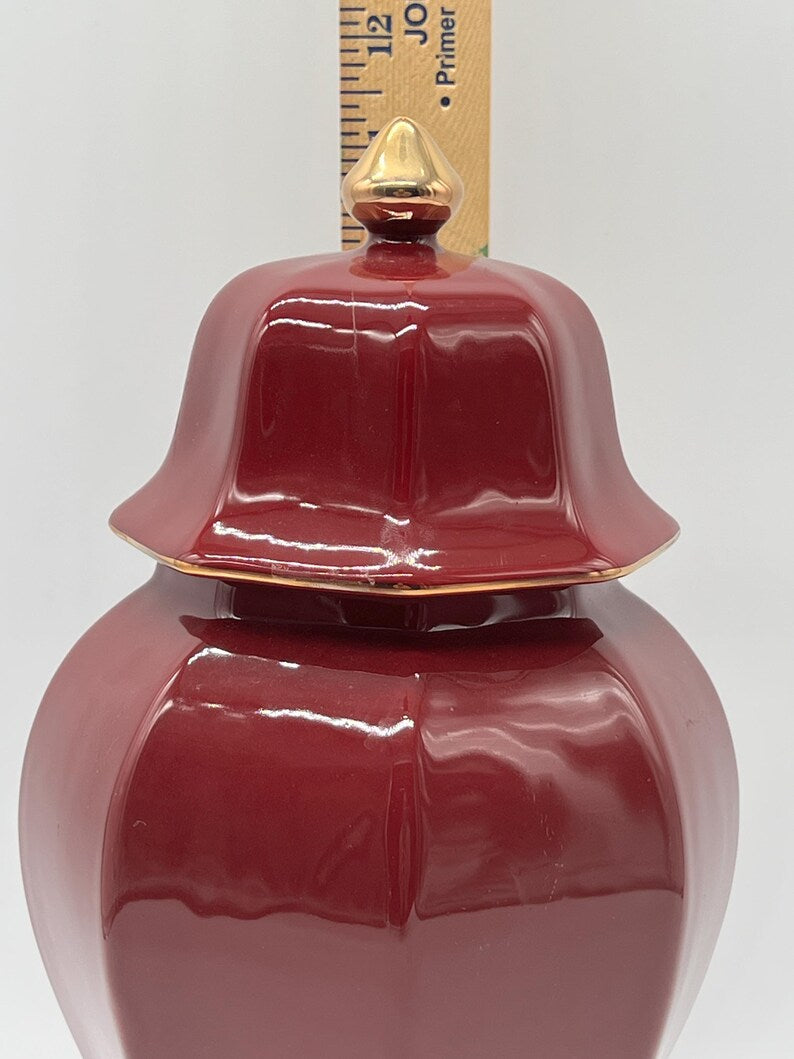 Blue/Maroon Ceramic Tinaja for Orishas - Tinaja de cerámica Azul/Granate para Orishas