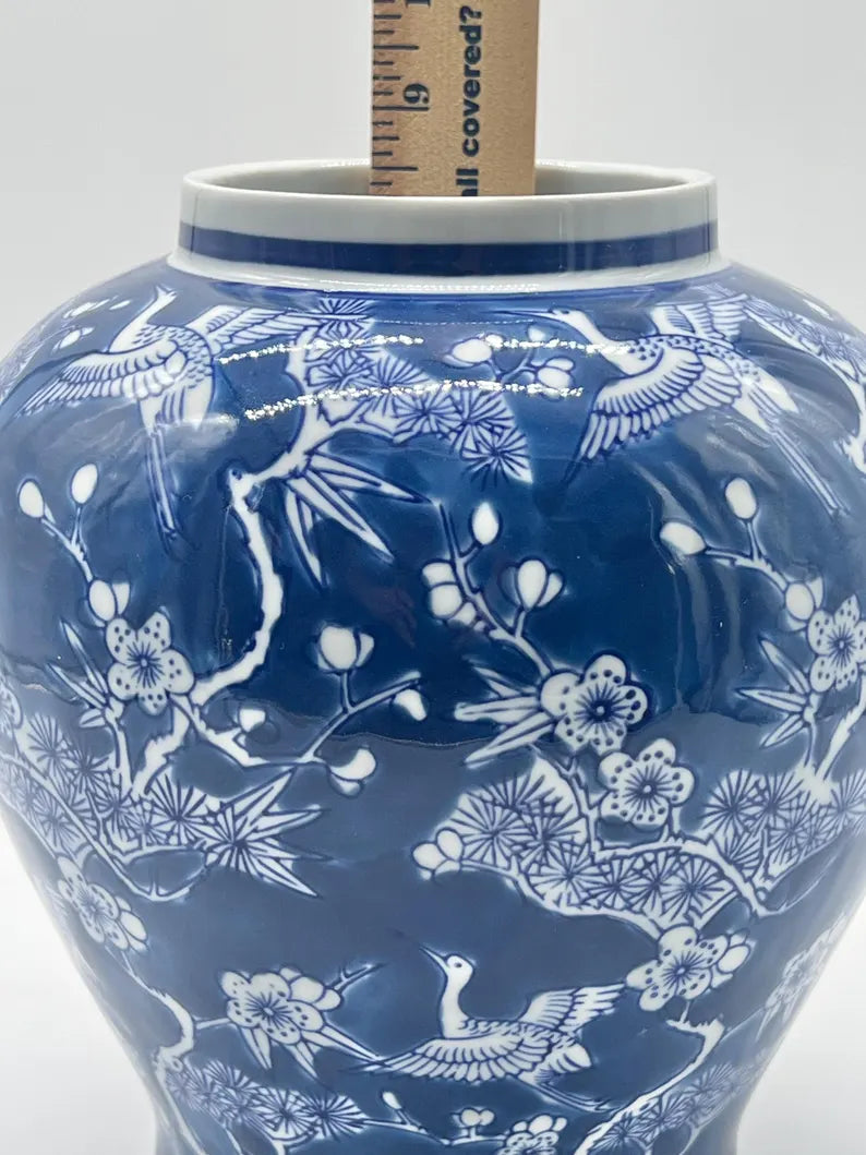 Tinaja azul floral para Olokun o Yemaya / Blue Floral Ginger jar for Olokun or Yemaya