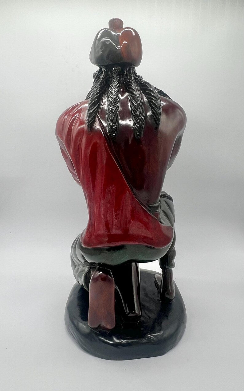 Hand Carved Wooden Congo Statue 23 inches / Estate del Congo de Madera tallada a mano 23 pulgadas