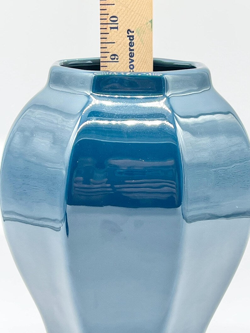 Blue/Maroon Ceramic Tinaja for Orishas - Tinaja de cerámica Azul/Granate para Orishas