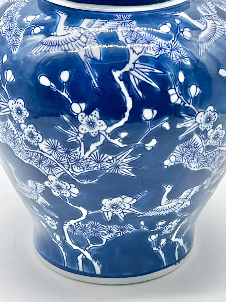 Tinaja azul floral para Olokun o Yemaya / Blue Floral Ginger jar for Olokun or Yemaya