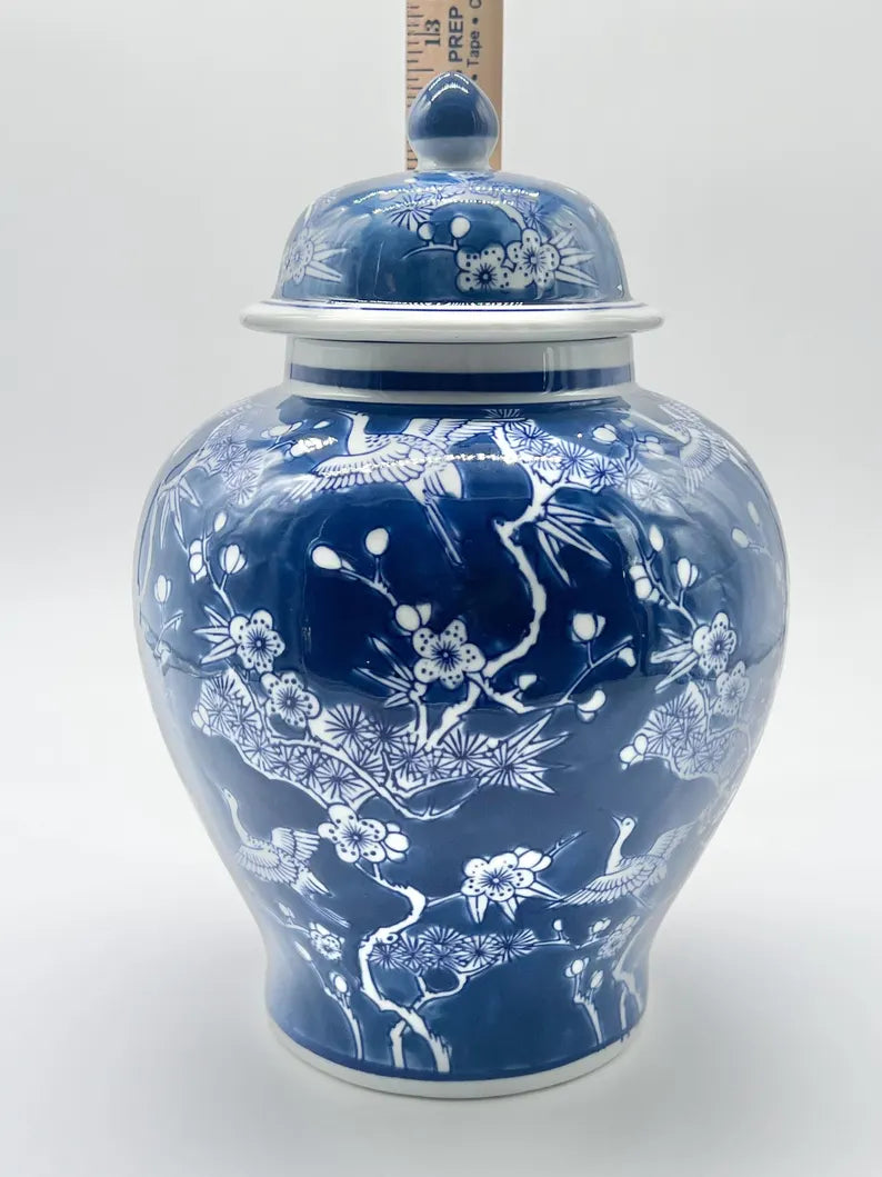 Tinaja azul floral para Olokun o Yemaya / Blue Floral Ginger jar for Olokun or Yemaya