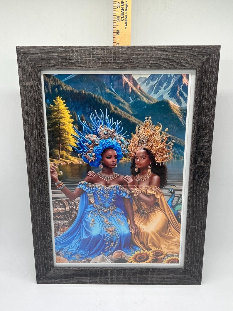 Oshun & Yemaya 2D Canvas Print / Impresión en Lienzo 2D de Oshun y Yemayá