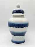 Tinaja blanca con esmalte azul para Olokun o Yemaya - White Ginger jar with blue glaze for Olokun or Yemaya