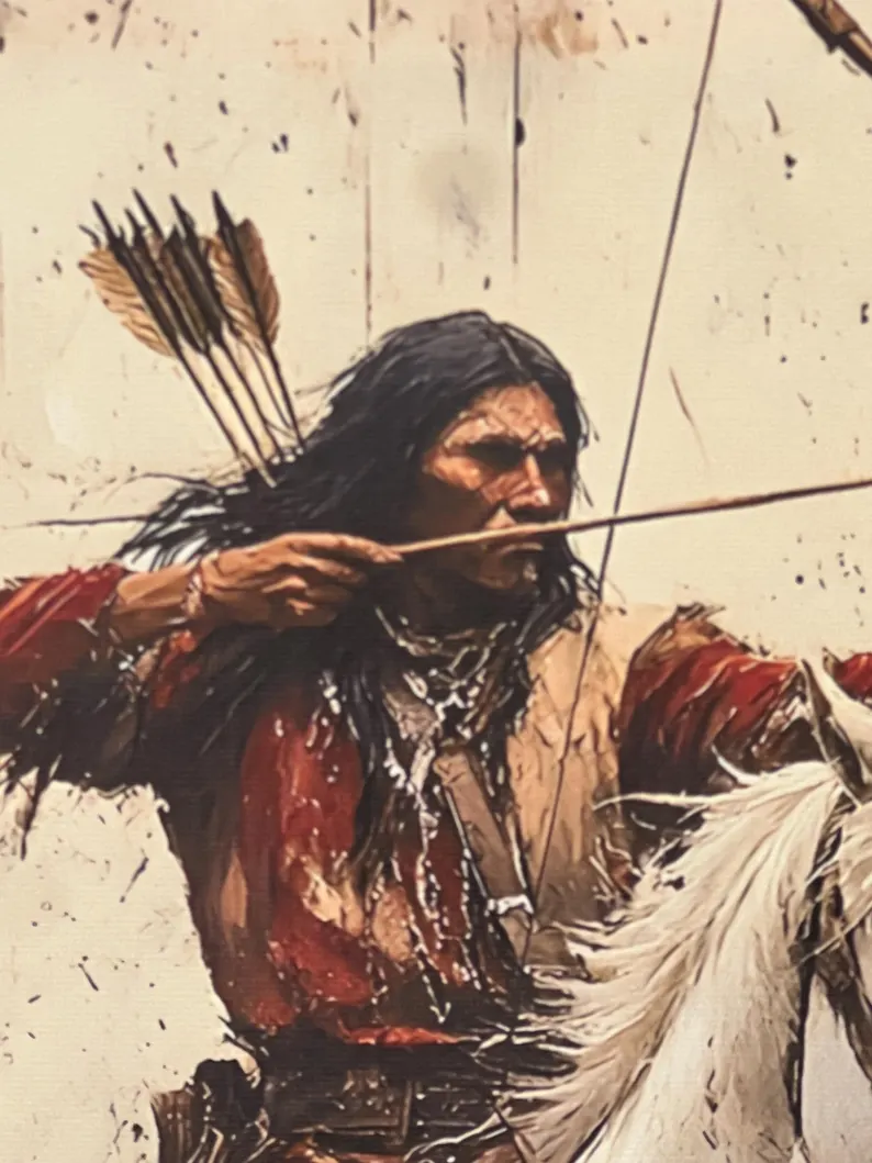 Indian Woman with Horse 2D Canvas / Mujer India con Caballo 2D en Lienzo