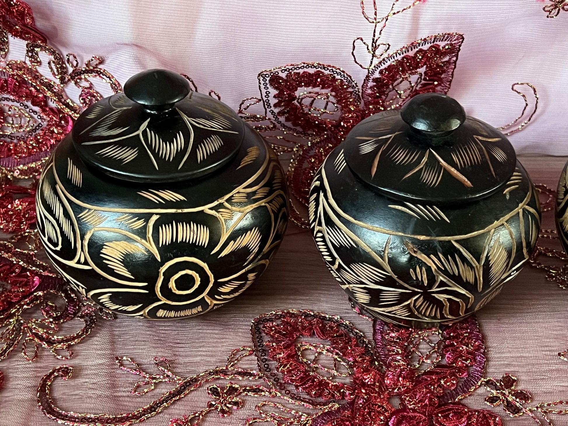 Small Handcrafted Wooden Bateas for Awokofa or Ikofa