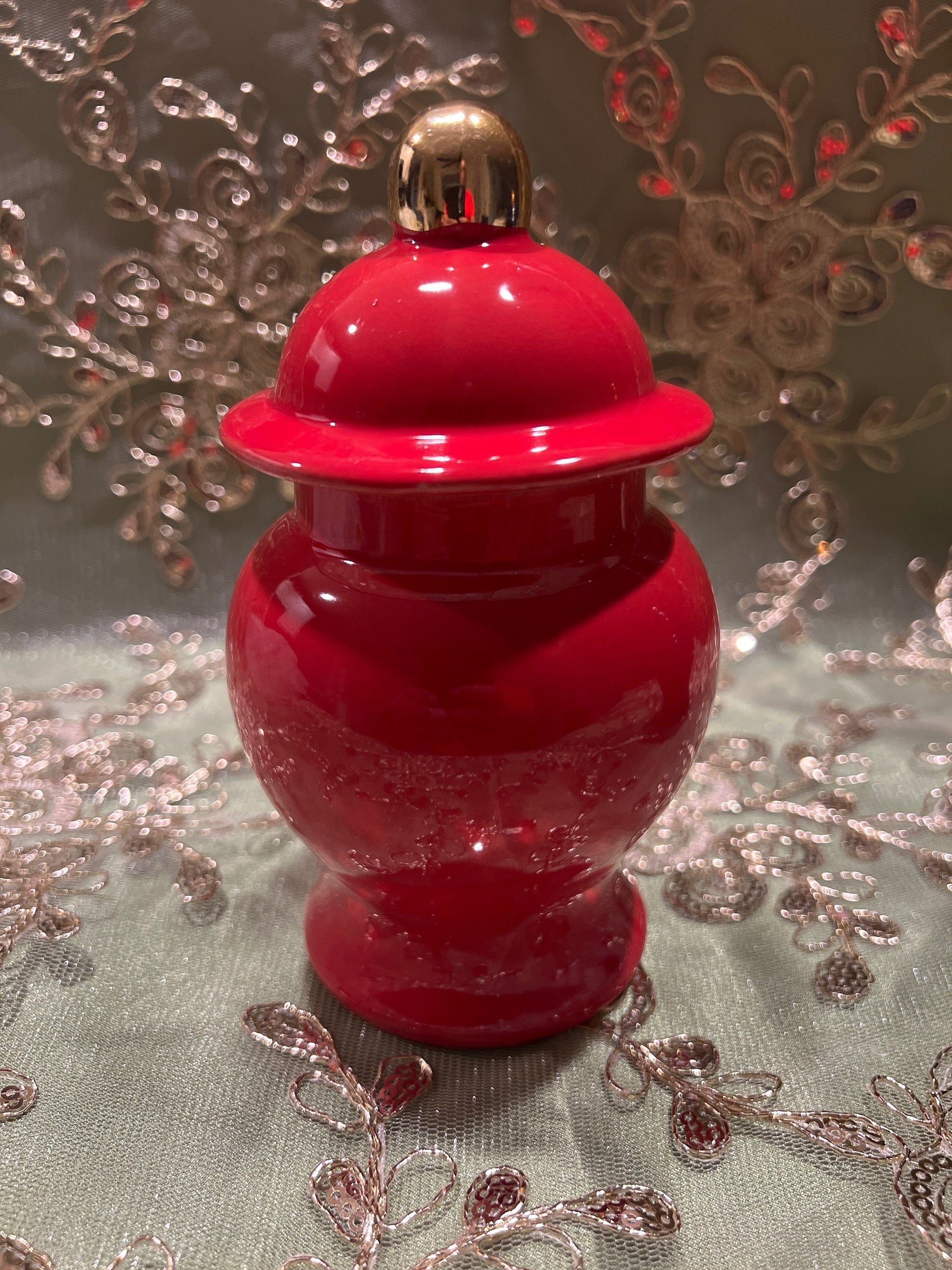Ceramic Tinajas for Orishas/Ibeyis: Red and Blue Ginger Jars