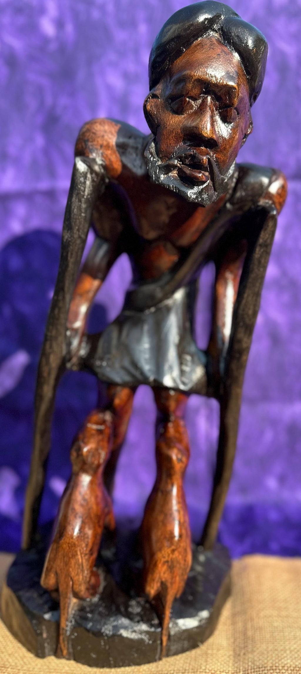 Hand Carved Wooden San Lazaro Statue (Babalu Aye/Asojano)