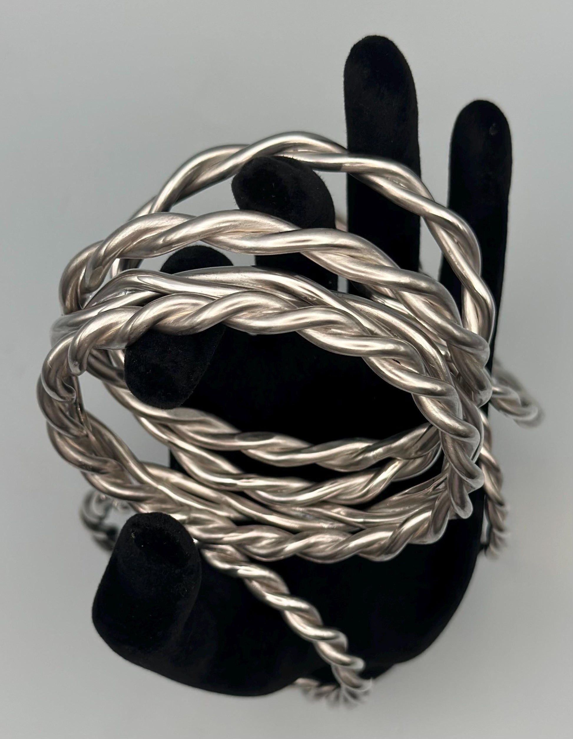 Handmade .999 Fine Silver Ochossi Bangle - Traditional 8 Gauge