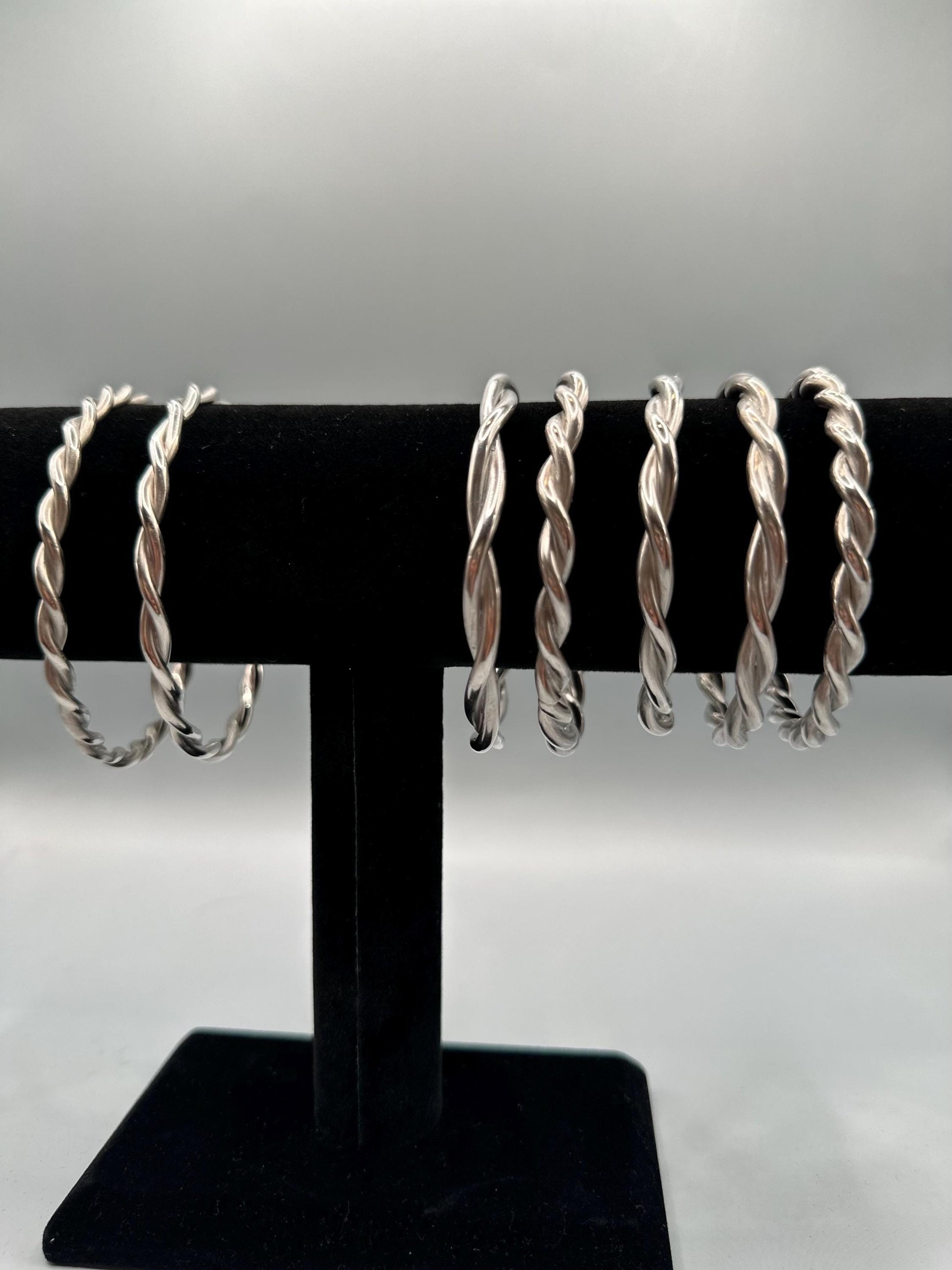 Handmade .999 Fine Silver Ochossi Bangle - Traditional 8 Gauge