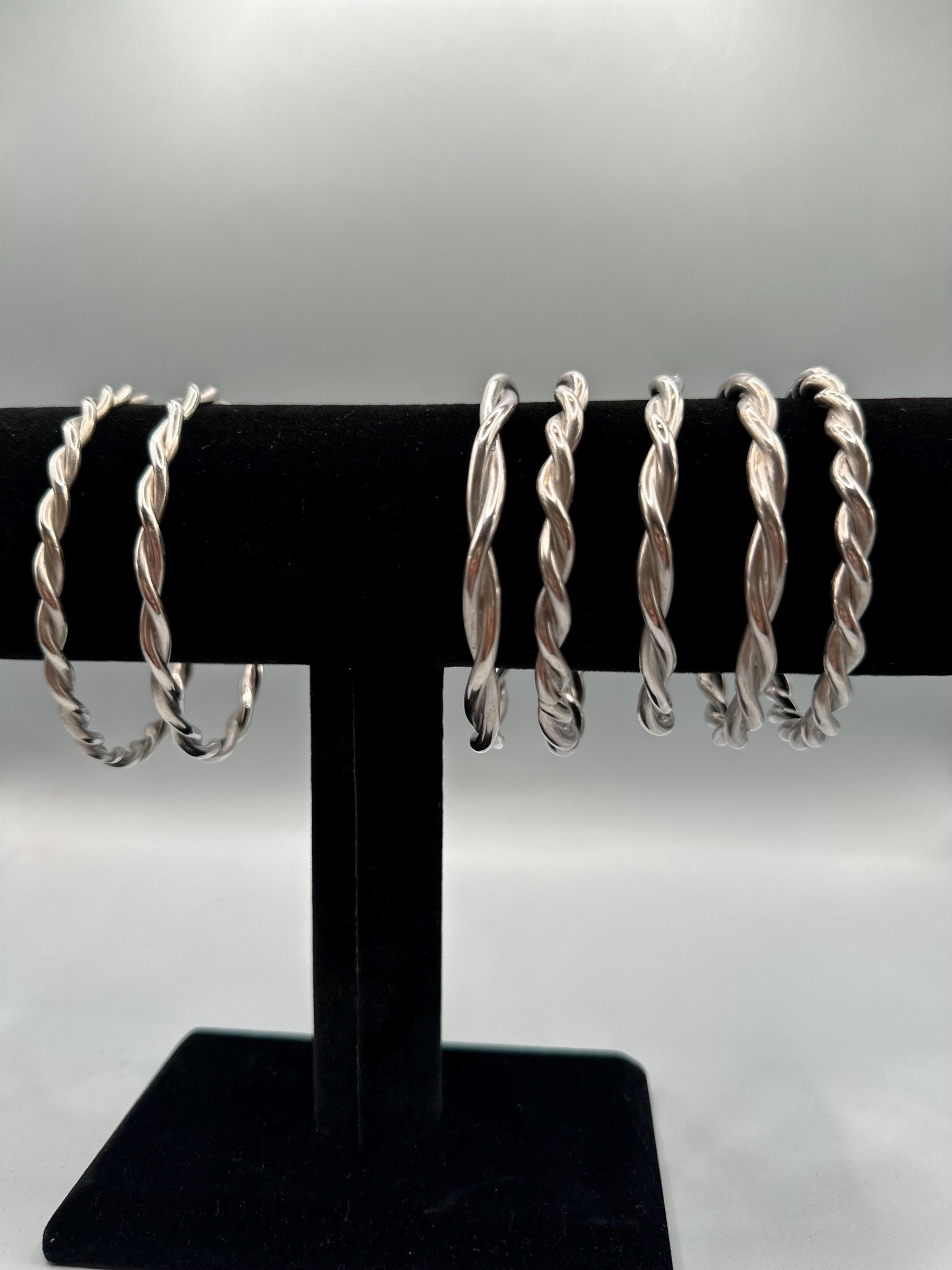 Handmade .999 Fine Silver Ochossi Bangle - Traditional 8 Gauge