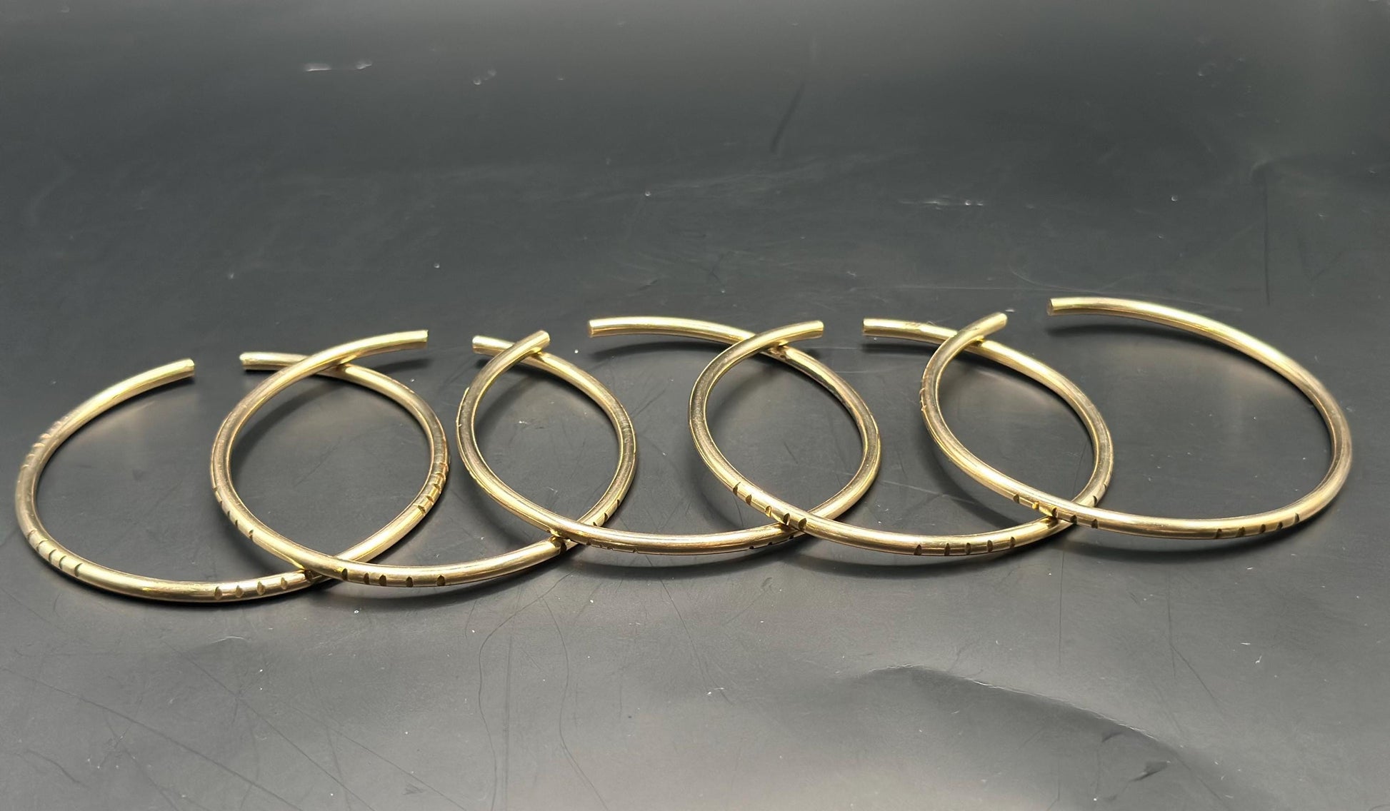 Oshun Brass Bangles Set: Handmade 8 Gauge Bracelets