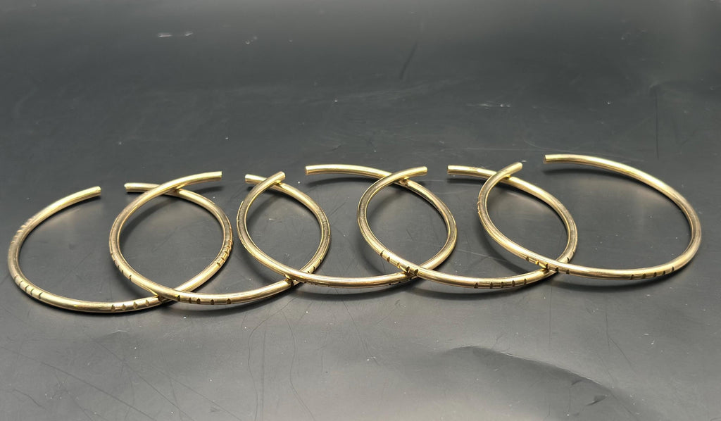 Oshun Brass Bangles Set: Handmade 8 Gauge Bracelets