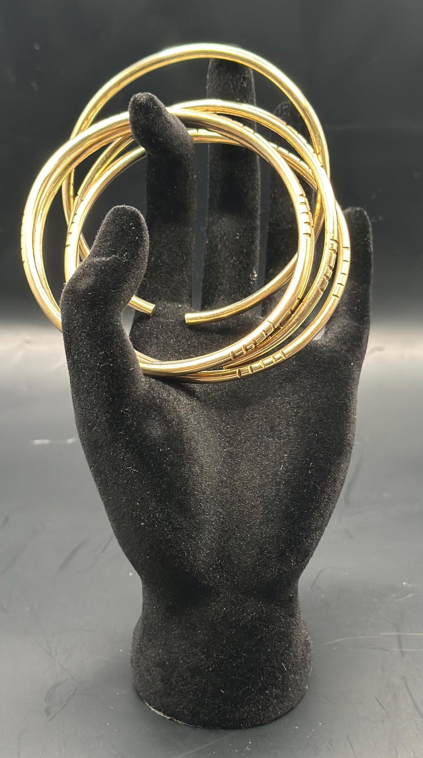 Oshun Brass Bangles Set: Handmade 8 Gauge Bracelets