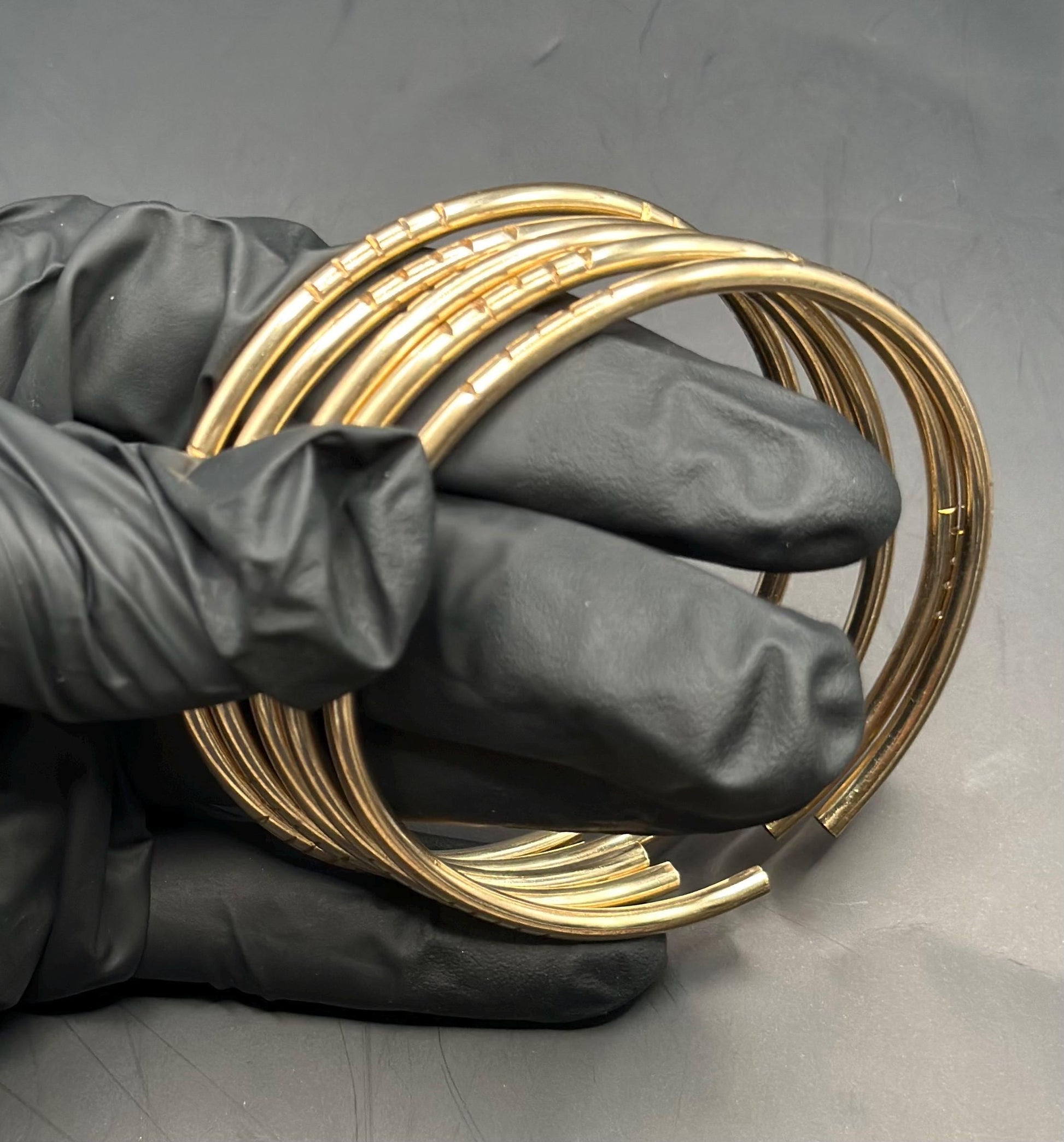 Oshun Brass Bangles Set: Handmade 8 Gauge Bracelets