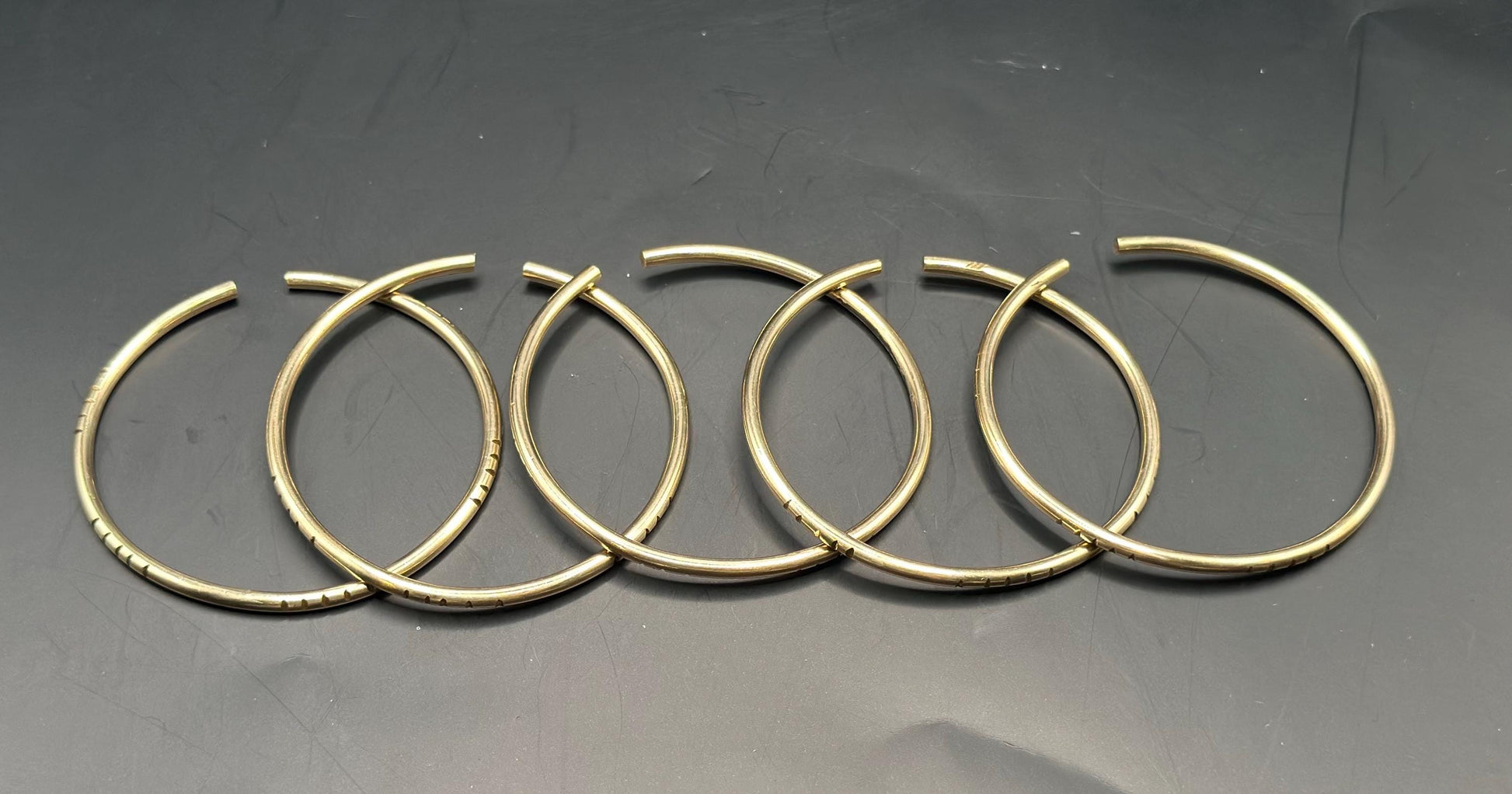 Oshun Brass Bangles Set: Handmade 8 Gauge Bracelets