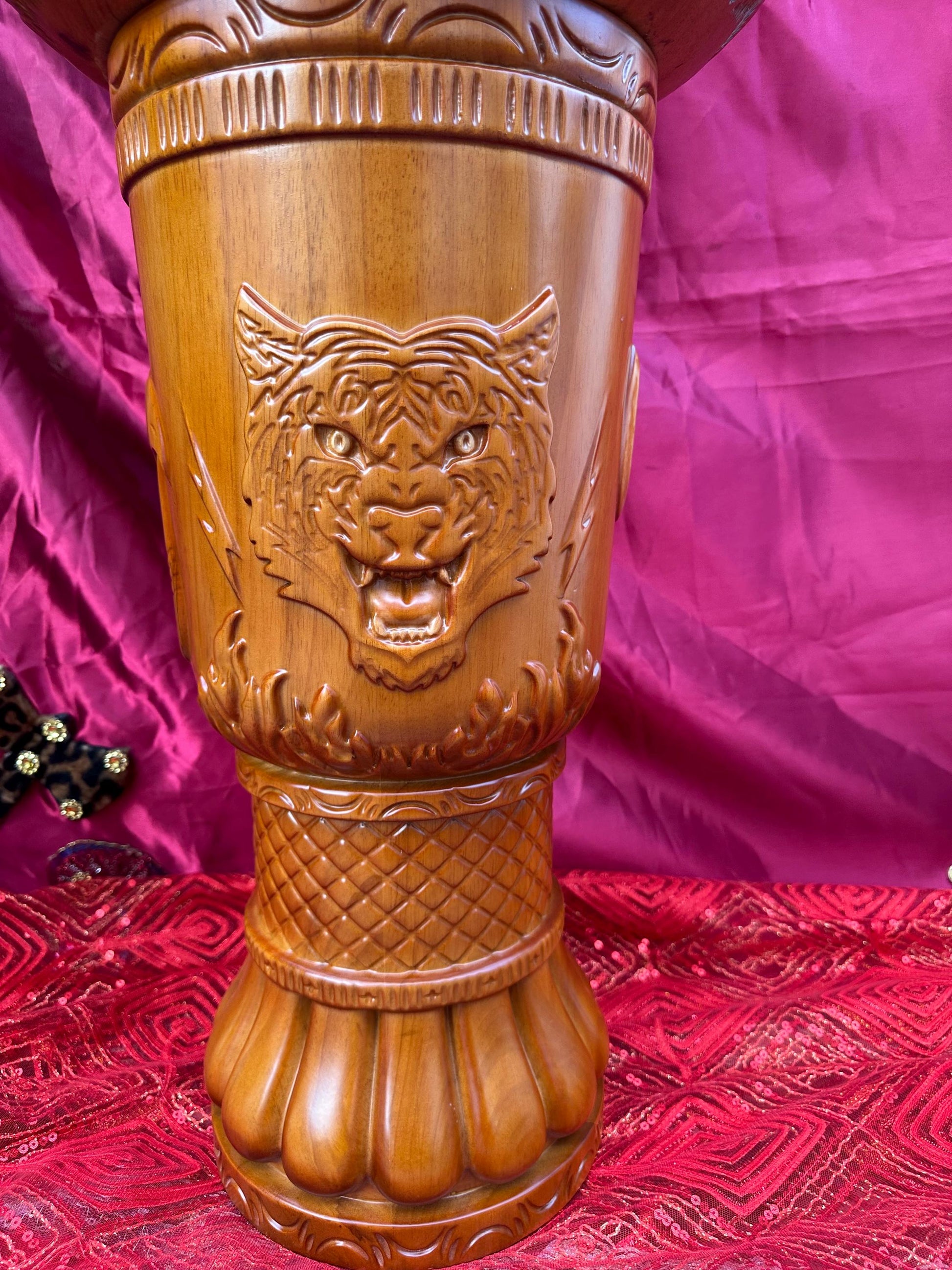 Large Oak Batea and Pilon Set for Shango: Includes Tools & Lightning Stone
