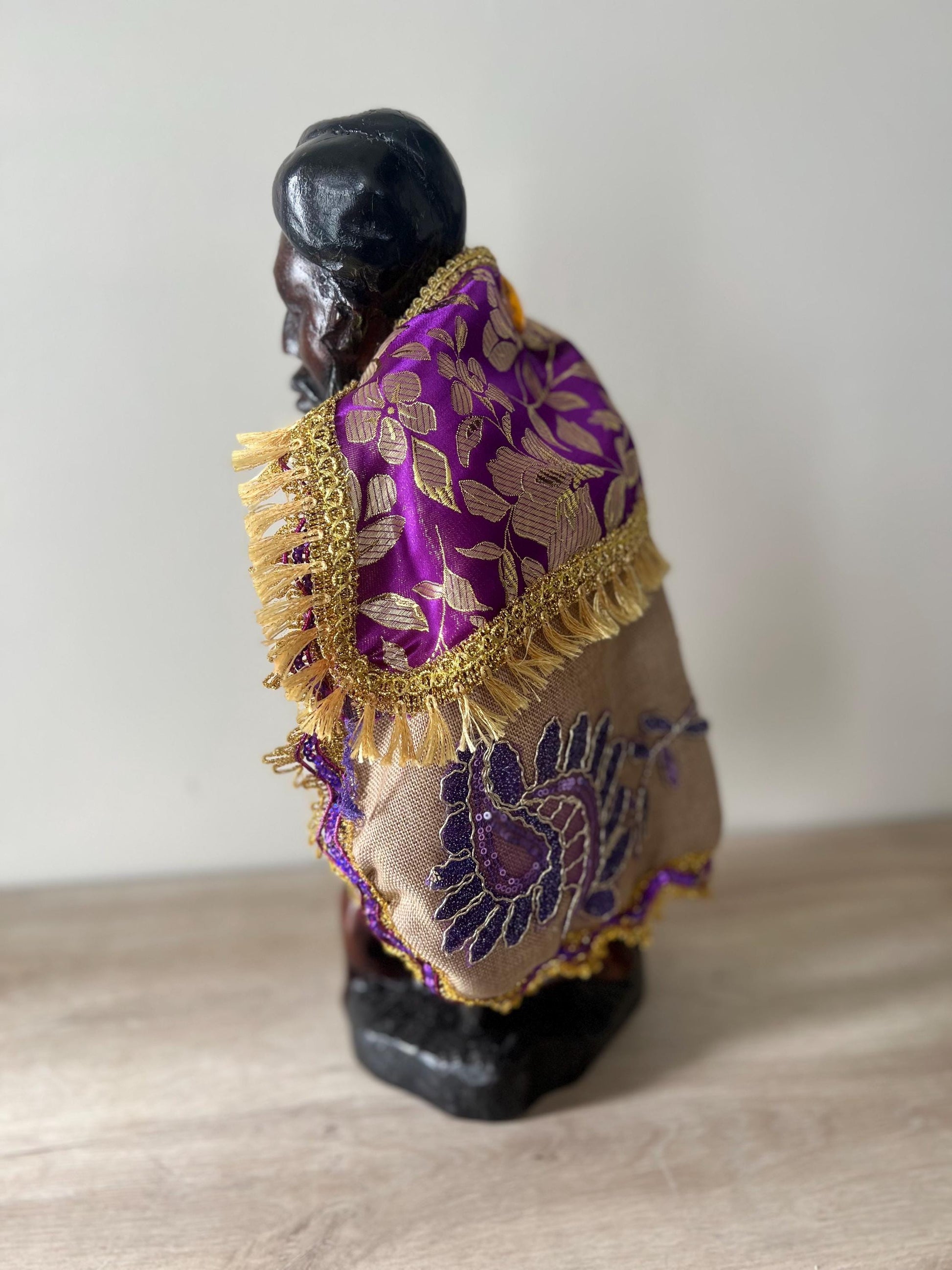 Hand Carved Wooden San Lazaro Statue (Babalu Aye/Asojano)