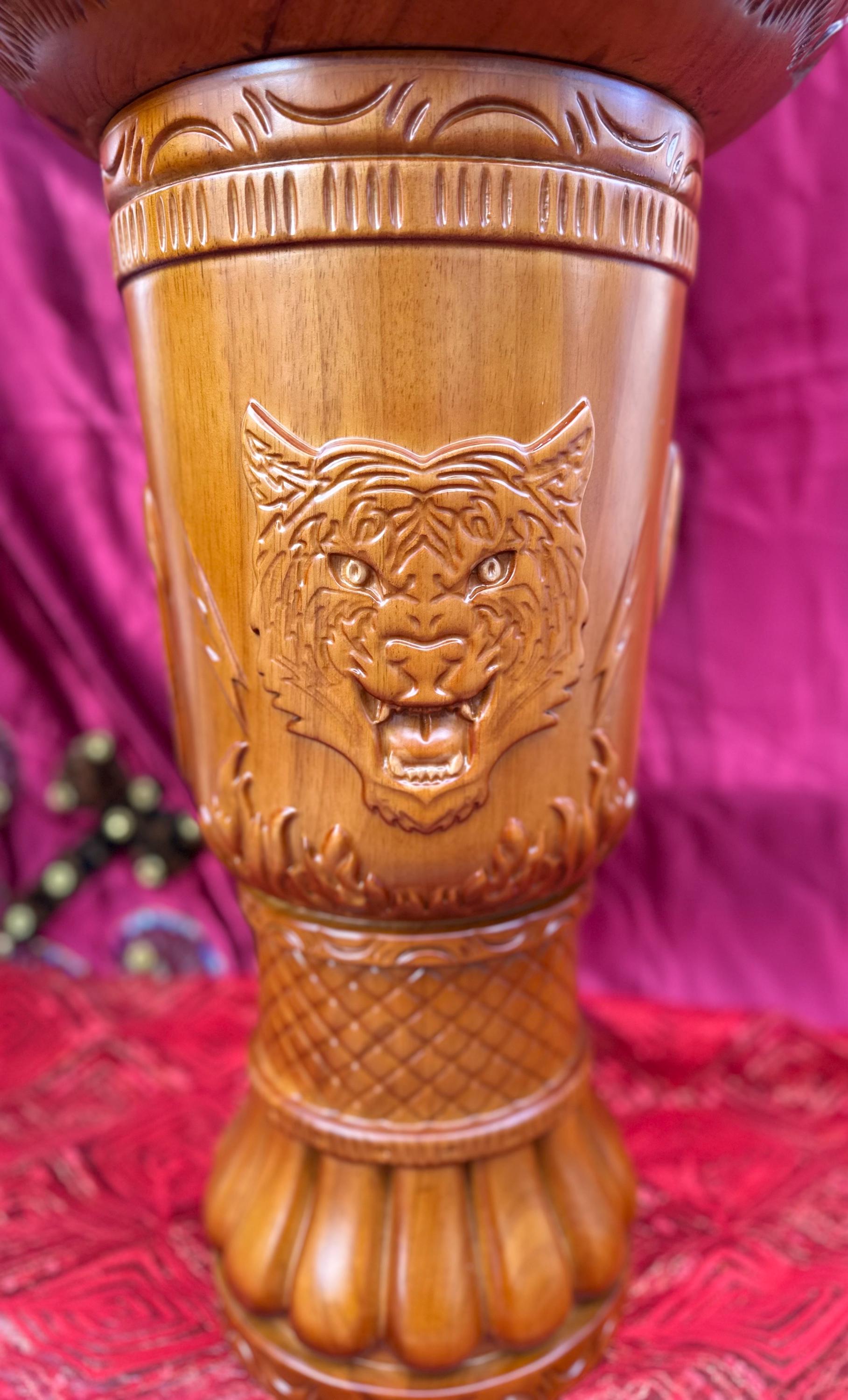 Large Oak Batea and Pilon Set for Shango: Includes Tools & Lightning Stone