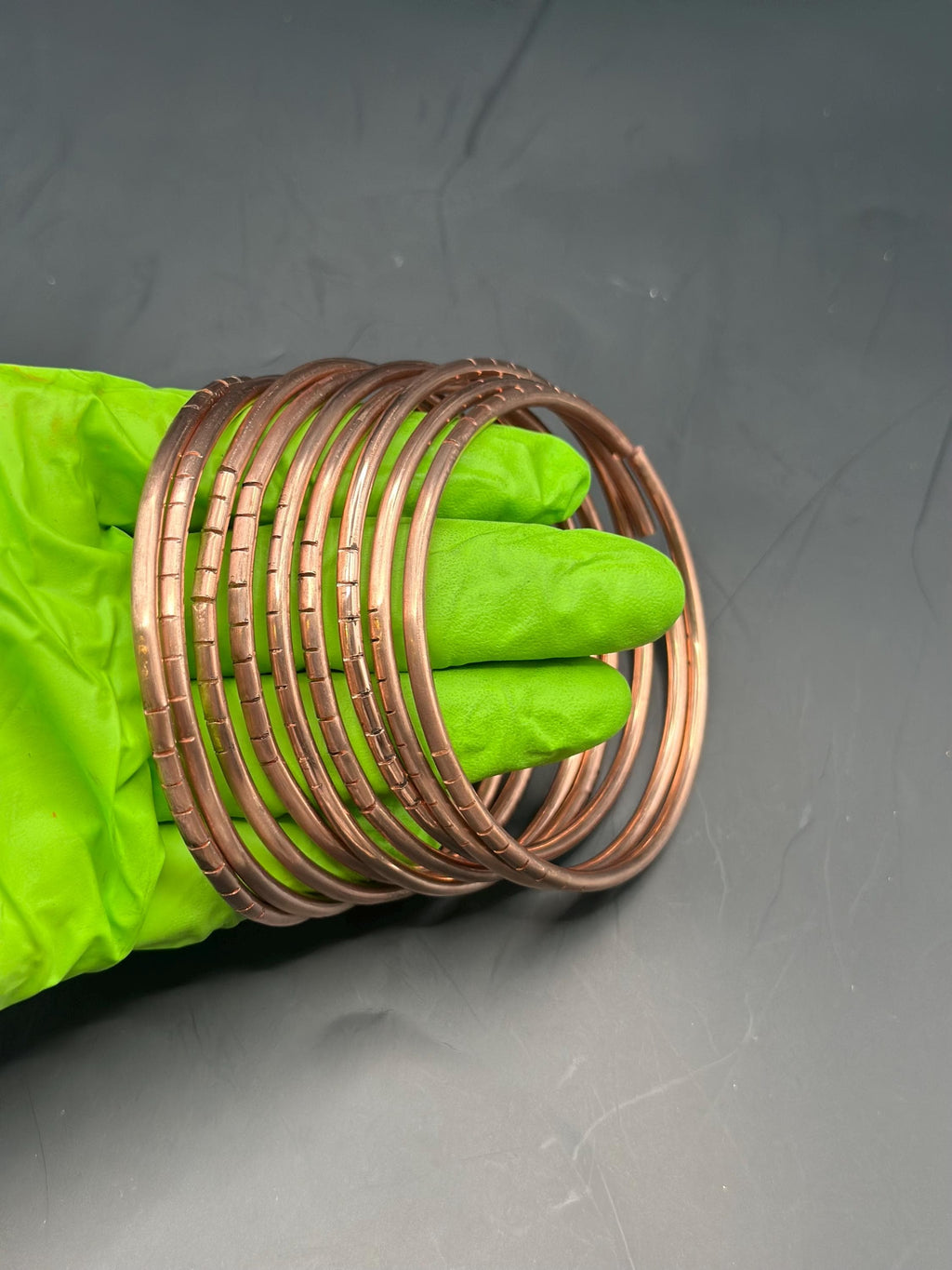 Handmade Orisha Bangles Set: Copper, Brass, Silver, 8ga Thick