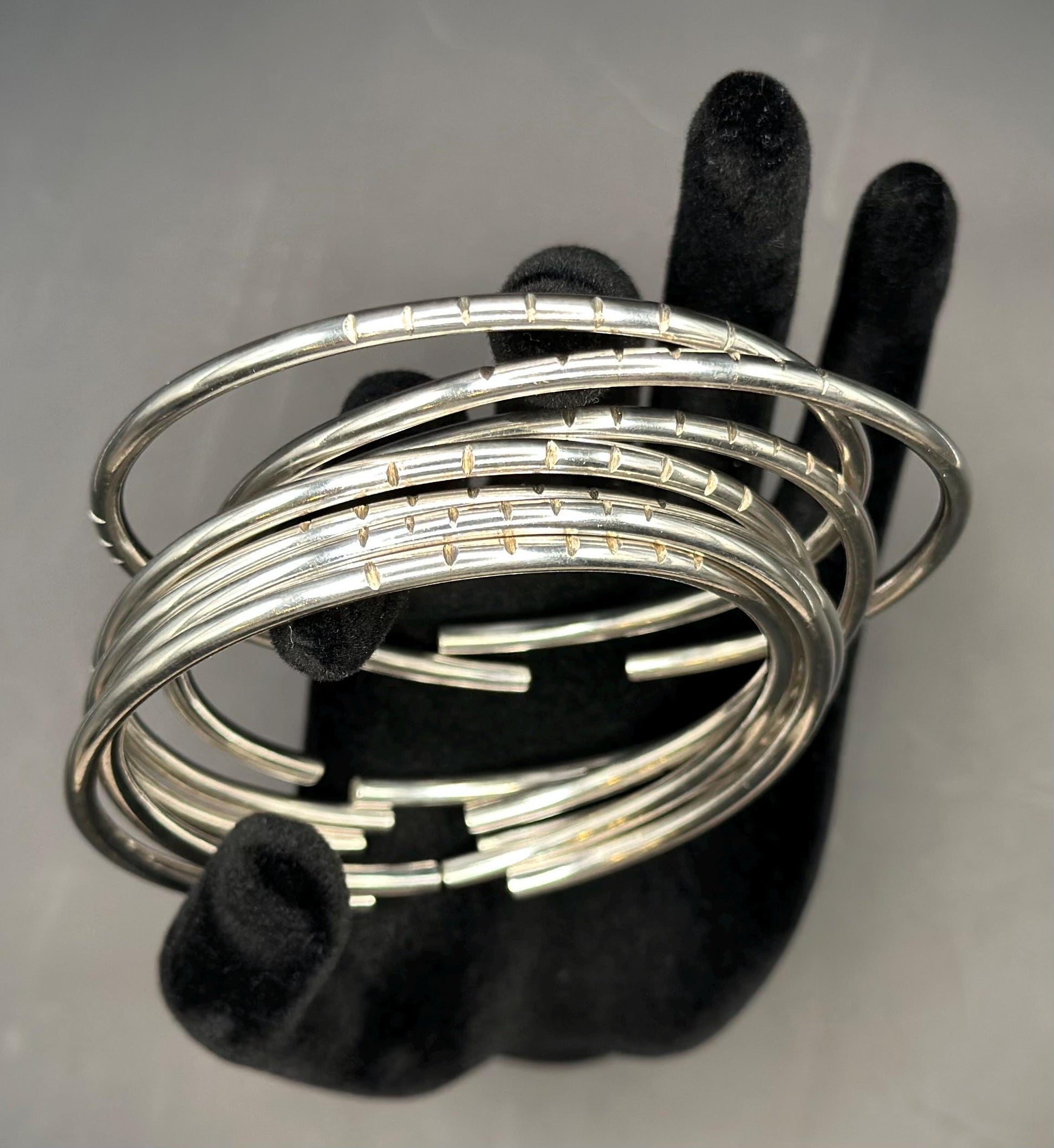 Handmade Orisha Bangles Set: Copper, Brass, Silver, 8ga Thick
