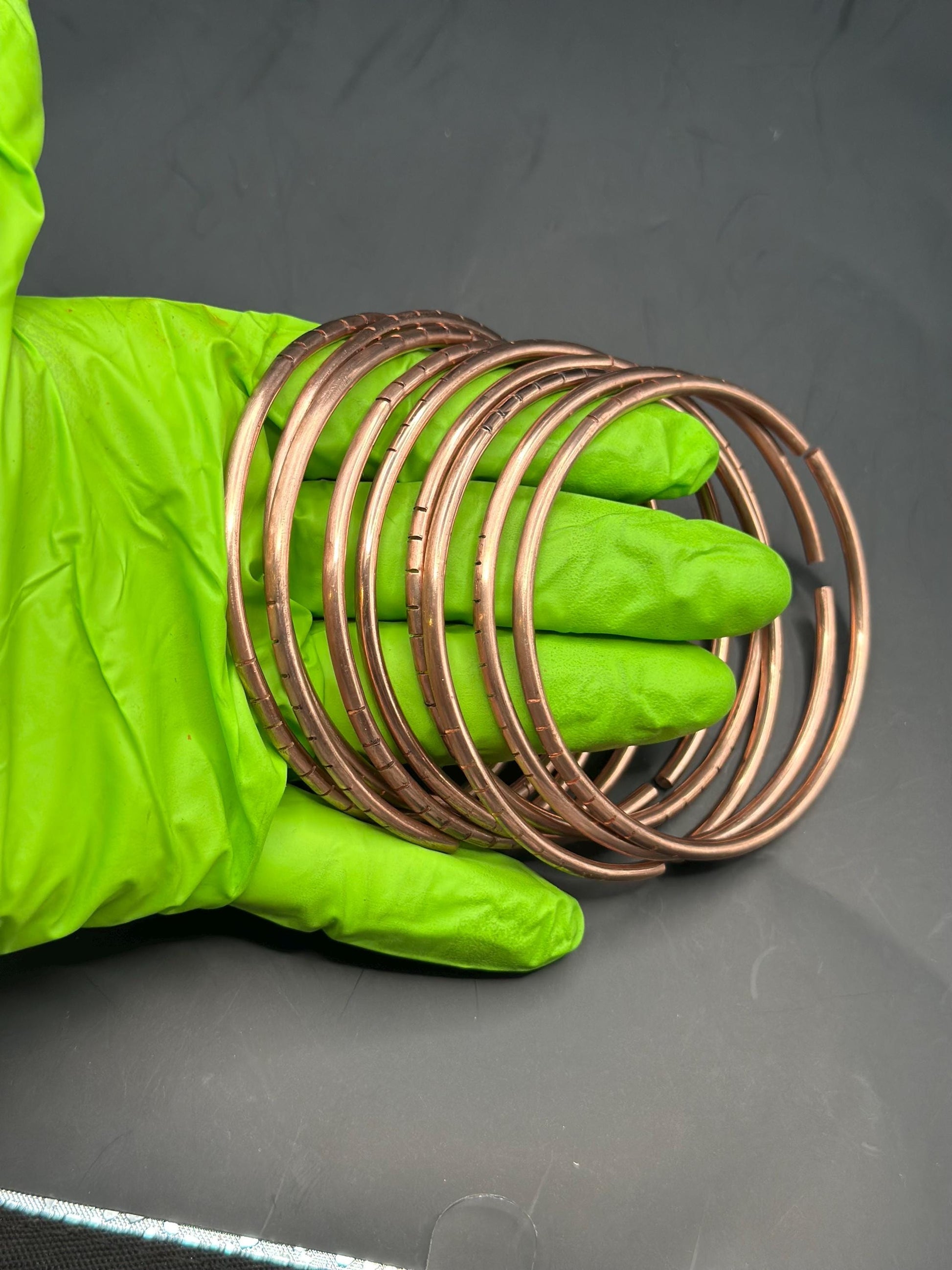 Handmade Orisha Bangles Set: Copper, Brass, Silver, 8ga Thick