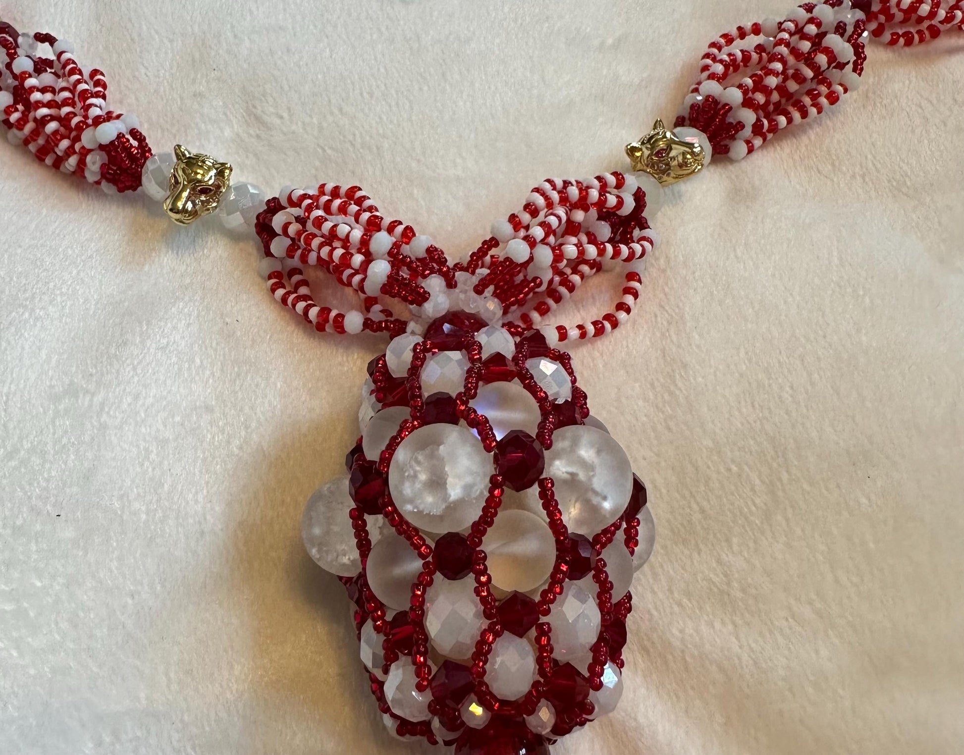 Handmade Shango Mazo: Tiger's Eye, Crystals & Murano Beads