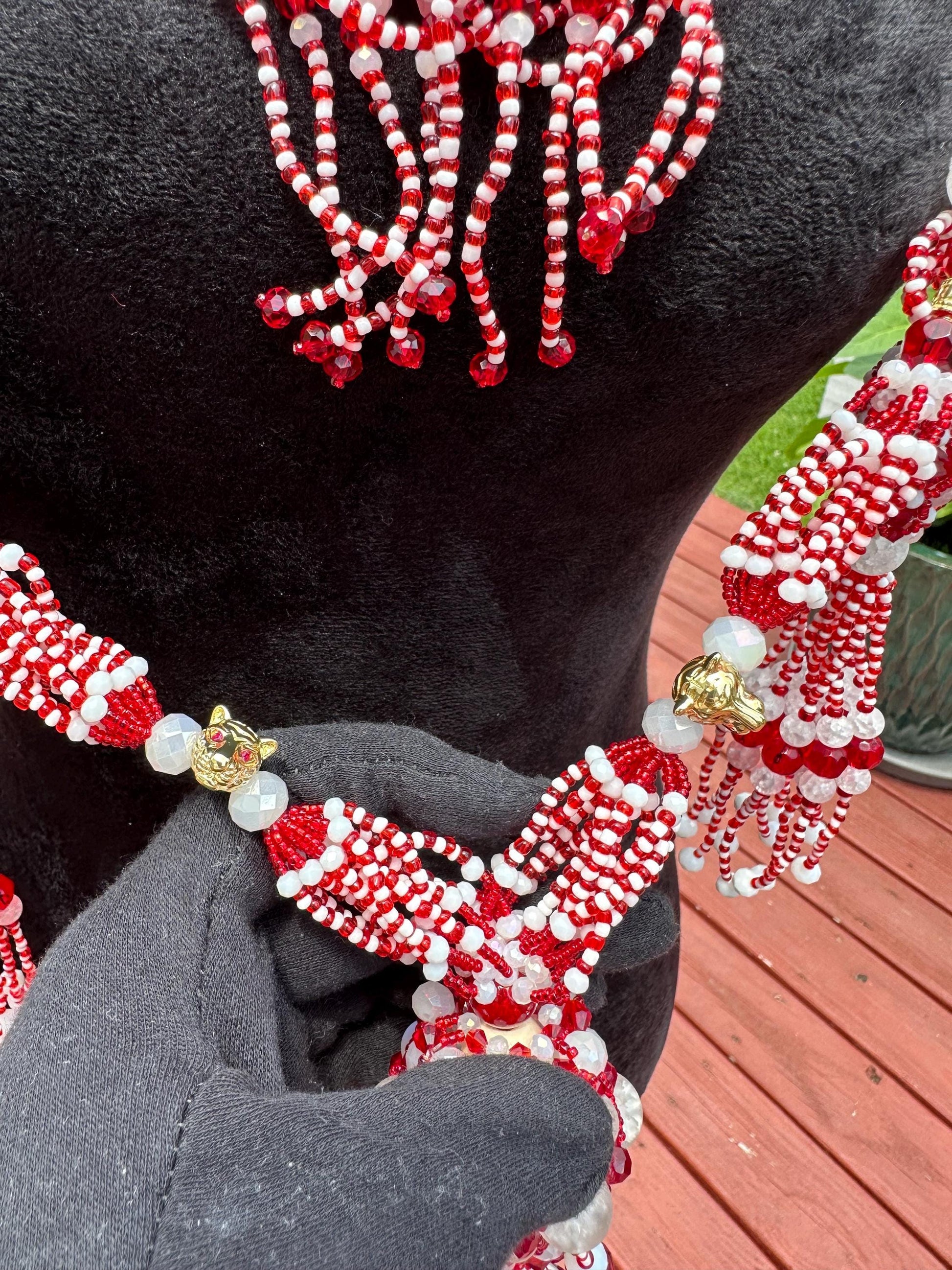 Handmade Shango Mazo: Tiger's Eye, Crystals & Murano Beads