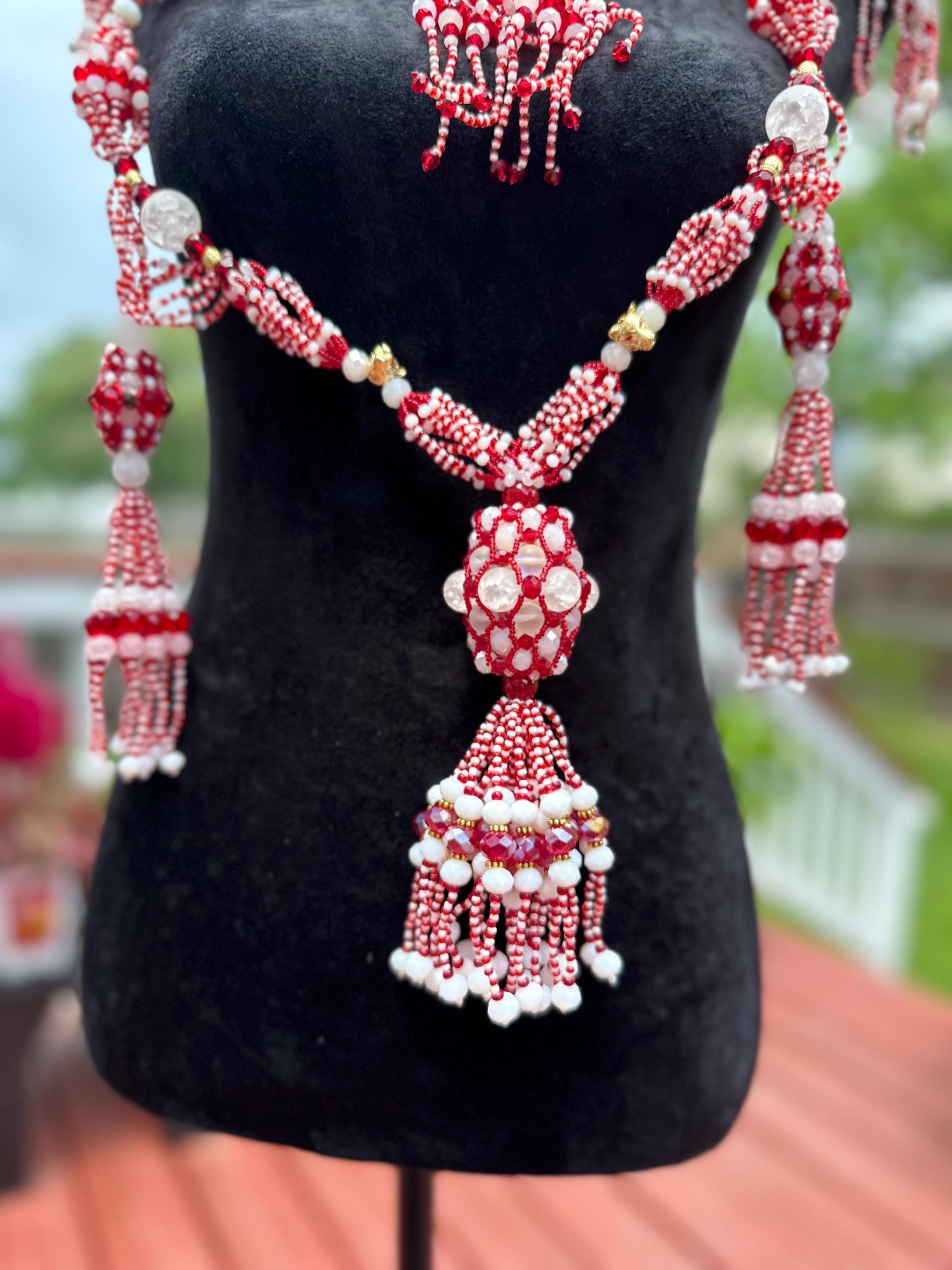 Handmade Shango Mazo: Tiger's Eye, Crystals & Murano Beads