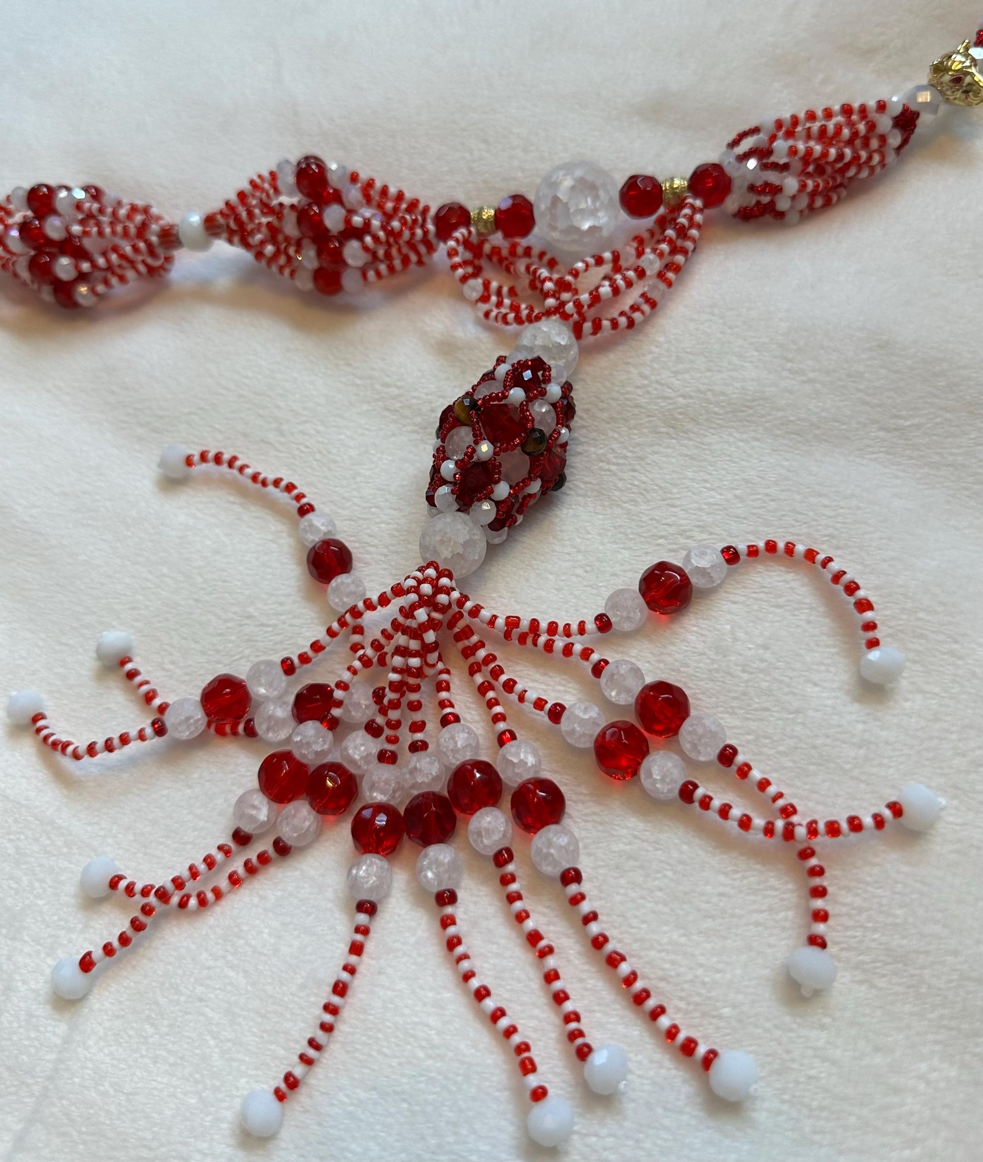 Handmade Shango Mazo: Tiger's Eye, Crystals & Murano Beads
