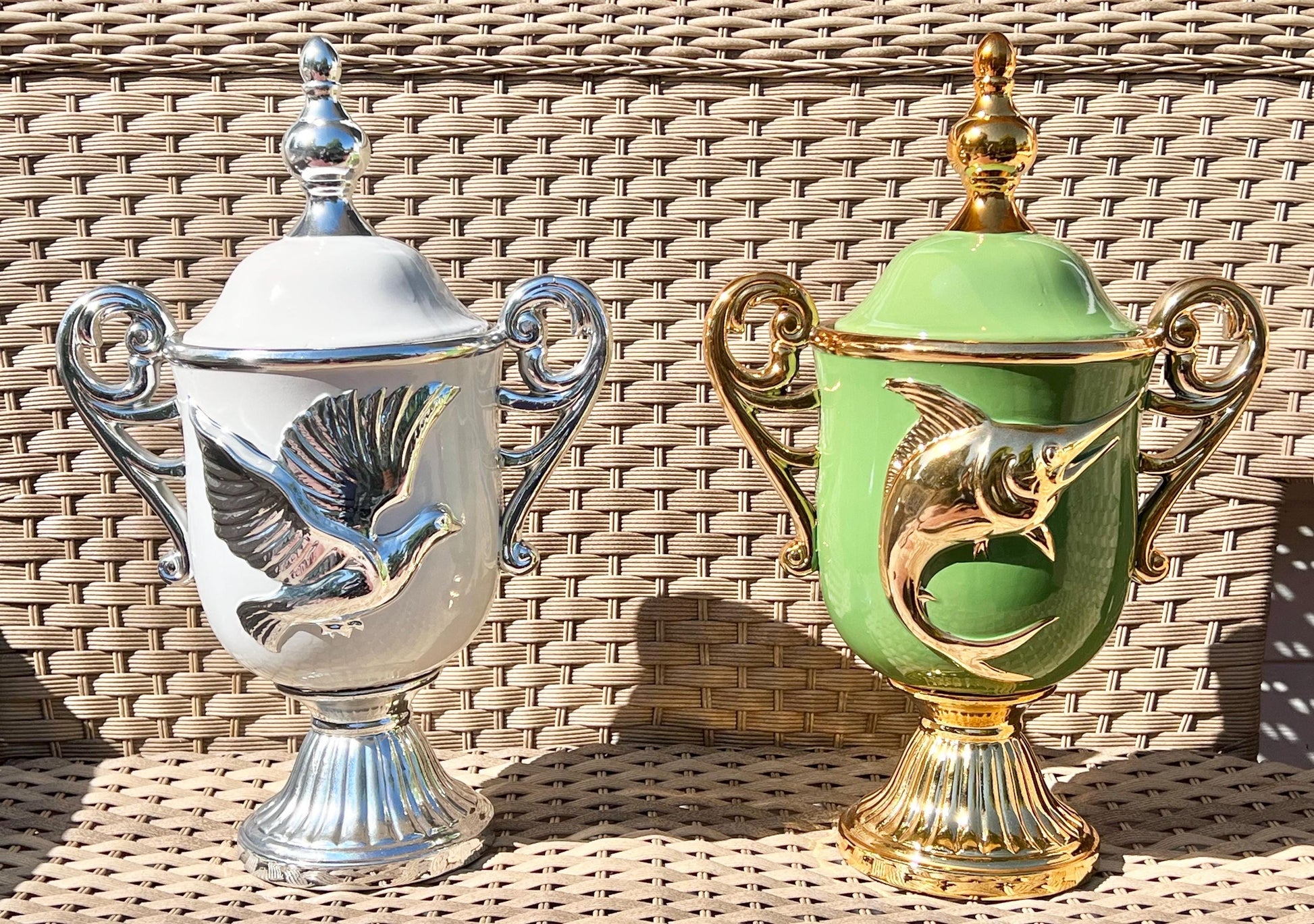 Obatala/Inle Tinajas: Ceramic Ginger Jars - 18" Tall