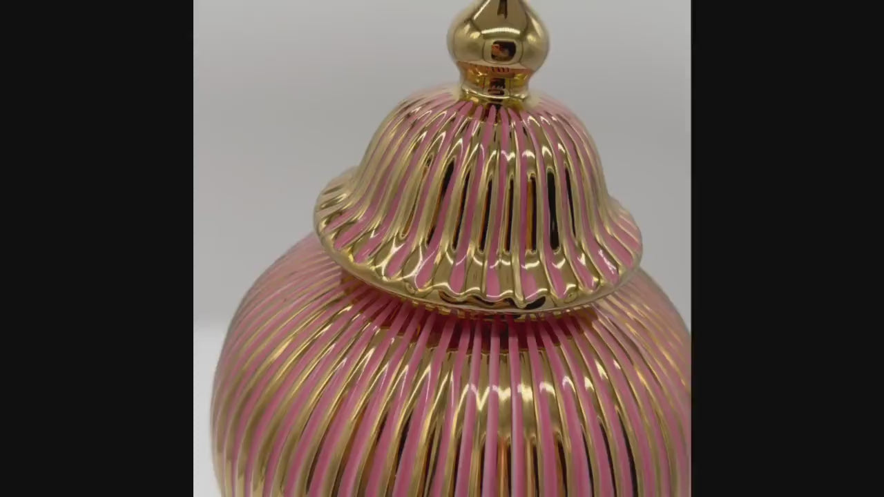 Pink & Gold Ceramic Tinajas for Orishas / Tinajas de Cerámica Para Orishas