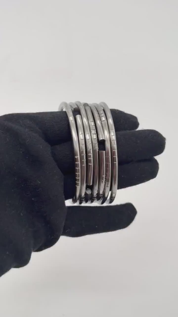 Manillas para Yemaya en Acero Inoxidable  / Stainless Steel Yemaya Bangle Set