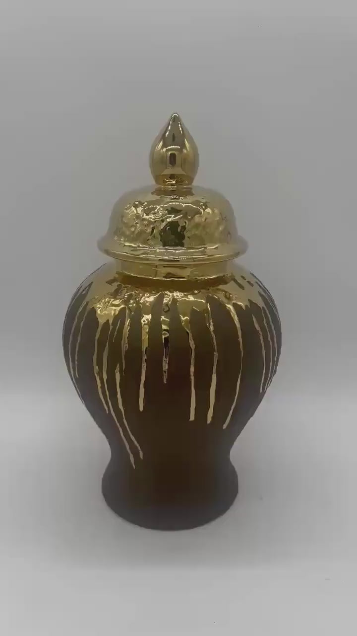 Exotic crafted 14 inch Ginger Jar for Orishas Oya/Oshun - Tinaja exótica para Orishas Oya/Oshun