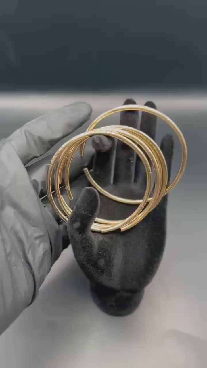 Oshun Brass Bangles Set: Handmade 8 Gauge Bracelets