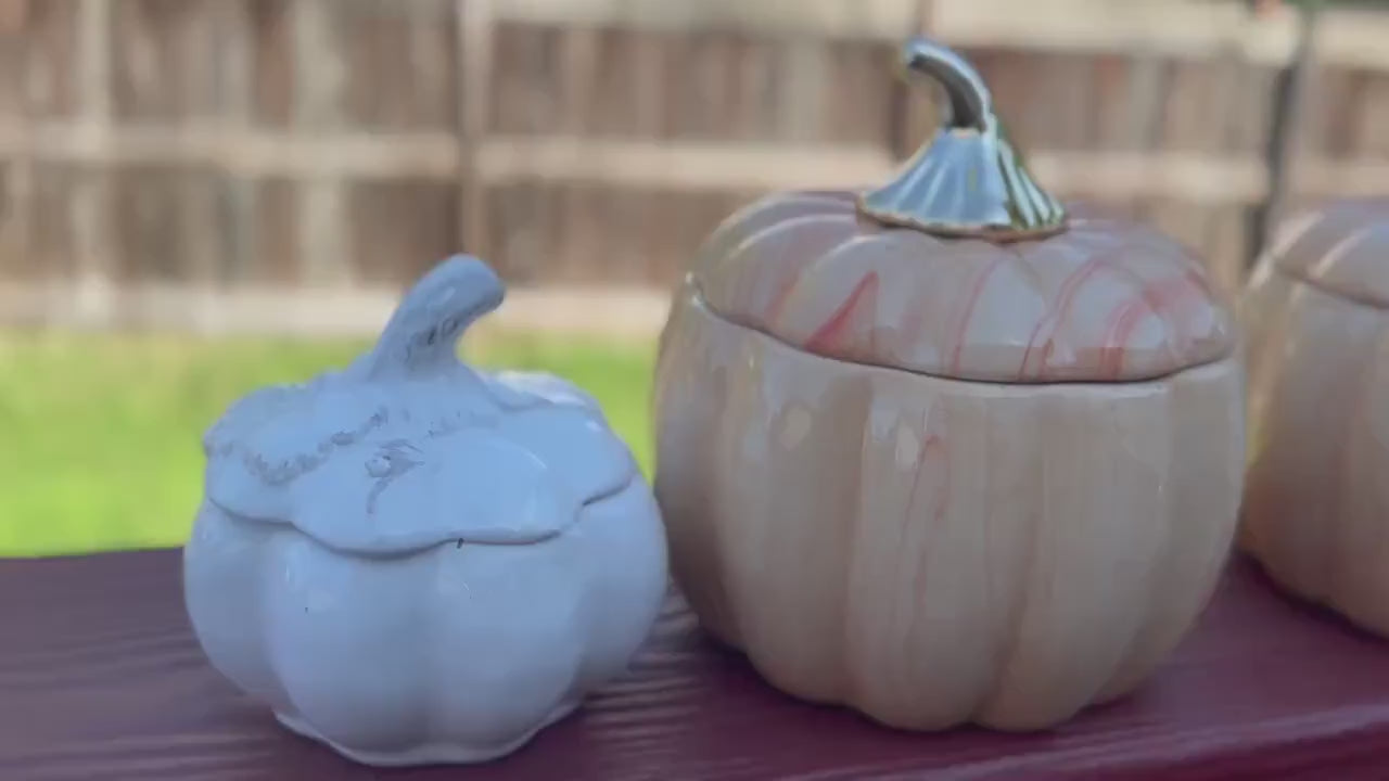 Ceramic Orisha Tinajas: White and Orange Ginger Jars