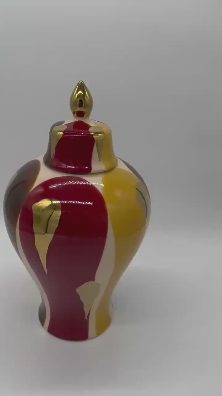 Exotic multicolor Ginger Jar for Oya / Exótica Tinaja multicolor para Oya