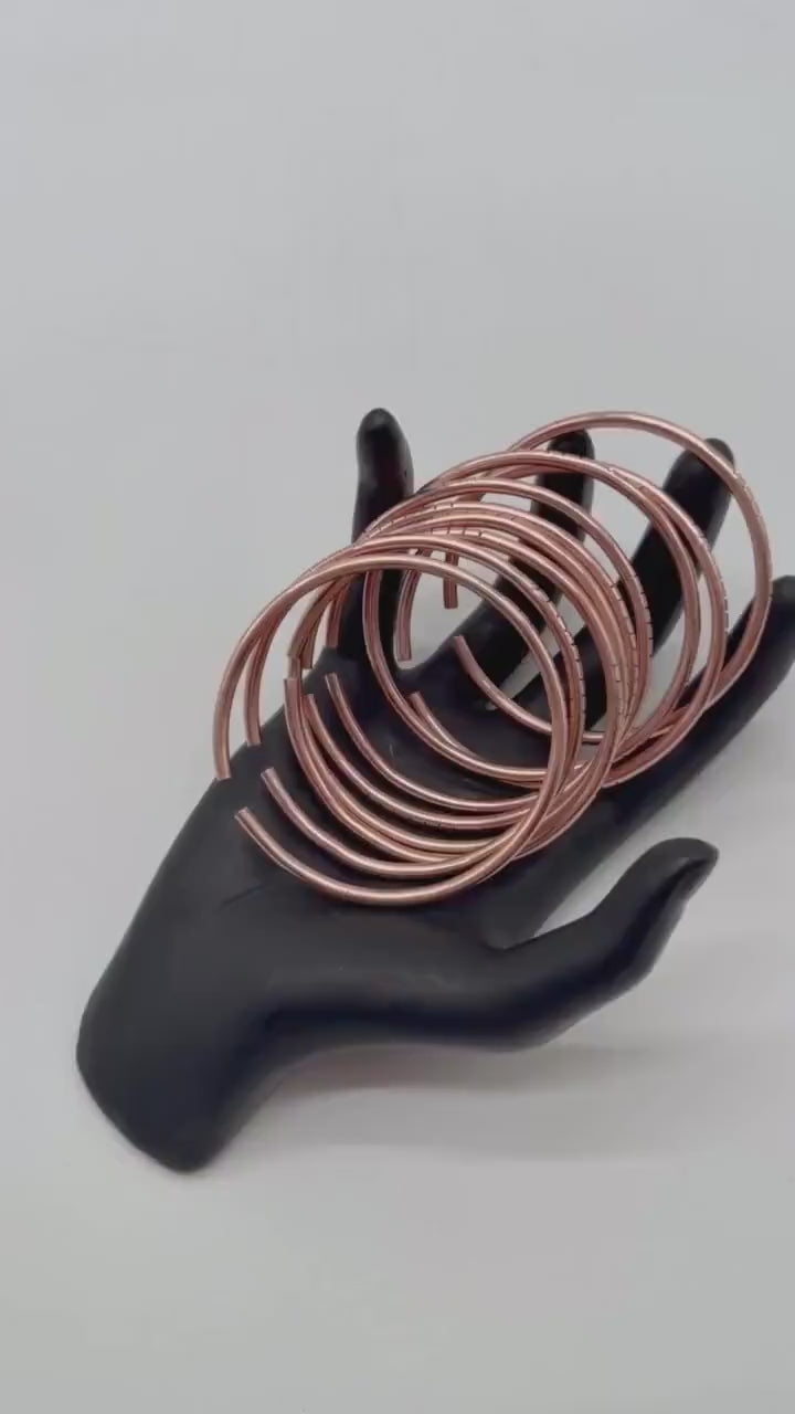 Manillas para Oya en Cobre Fino 8ga (gruesor tradicional) / Handmade Pure Copper Oya Bangles 8ga (traditional thickness)