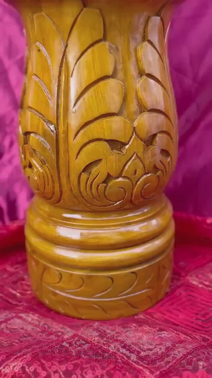Wooden Batea and Pilon Set for Shango: Includes Lightning Stone & Crown