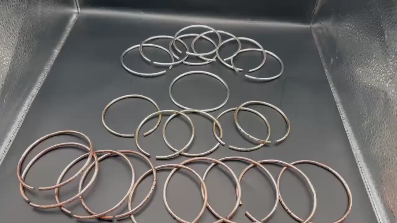 Handmade Orisha Bangles Set: Copper, Brass, Silver, 8ga Thick