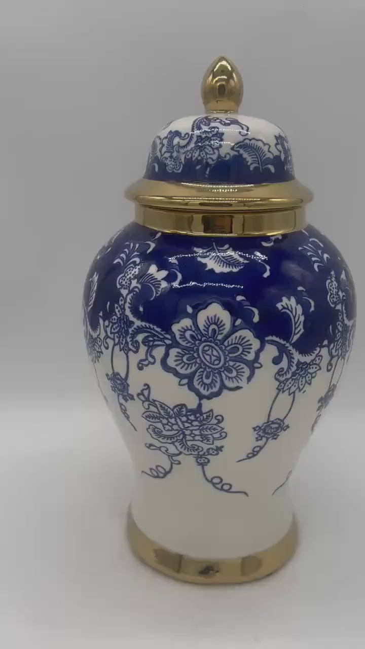 Tinaja floral para Olokun o Yemaya / Floral Ginger jar for Olokun or Yemaya